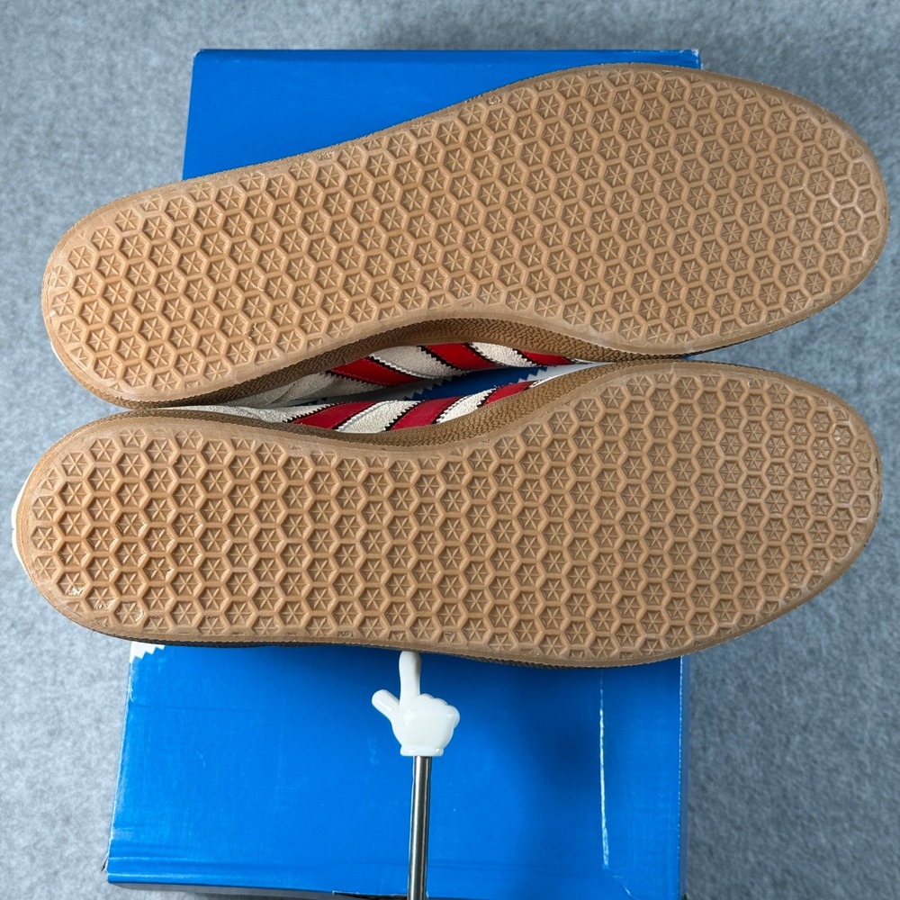 Adidas Gazelle Terrace Cream Red Black Men's 8.5 Suede Retro Sneakers NIB - Picture 8 of 8